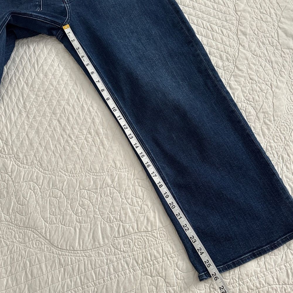 Quince Bella Stretch Patch Pocket Wide Leg Crop Jeans Women’s 30 Midnight Blue - Picture 8 of 12